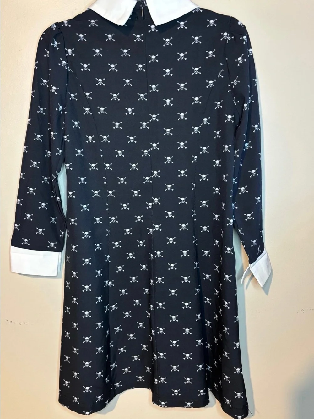 Girls Wednesday Addams Skull Print Halloween Costume Dress Size 8/10